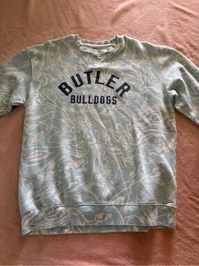 Champion Marble Crewneck Sweatshirt Butler University - Light Blue & White